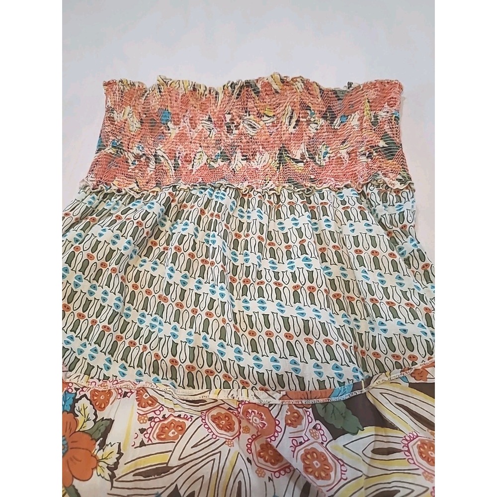 India‎ Boutique Dress One Size Multicolor Elastic Stretchy Top 70's Vibes - Picture 5 of 9